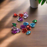 100 Pcs Multi Colored Flower Beads 6mm