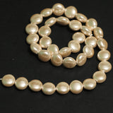 1 String, 10x5mm Taiwan Baroque Pearls  Flat Round