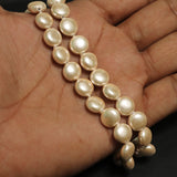 1 String, 10x5mm Taiwan Baroque Pearls  Flat Round