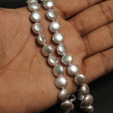 1 String, 10x5mm Taiwan Baroque Pearls  Flat Round