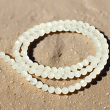 1 String, 6mm Off White Round Mother Off pearl Shell Beads