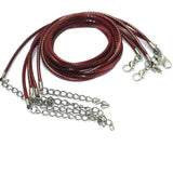 5 Pcs, Leather Necklace Cord Dori With Clasp and Extension Chain