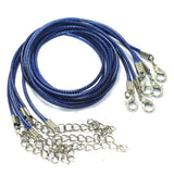 5 Pcs, Leather Necklace Cord Dori With Clasp and Extension Chain