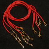 5 Pcs, 2mm Cotton Necklace Dori With Clasp And Extension Chain Golden