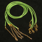 5 Pcs, 2mm Cotton Necklace Dori With Clasp And Extension Chain Golden