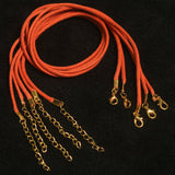 5 Pcs, 2mm Cotton Necklace Dori With Clasp And Extension Chain Golden