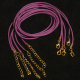 5 Pcs, 2mm Cotton Necklace Dori With Clasp And Extension Chain Golden