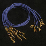 5 Pcs, 2mm Cotton Necklace Dori With Clasp And Extension Chain Golden