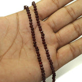 5 Strings Faceted Bicone Glass Beads Red 3mm