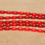 5 Strings Fire Polish Oval Glass Bead 8x4mm