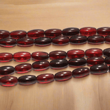 5 Strings Fire Polish Oval Glass Bead 8x4mm