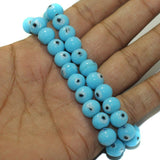 1 String, 10mm Glass Evil Eye Beads White