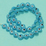 40+Pcs, 10mm Red Twisty Glass Evil Eye Beads