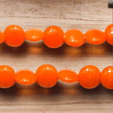 4 Strings Fire Polish Disc Beads Orange 12mm