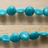 5 Strings Fire Polish Disc Beads Sky Blue 12mm