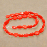 5 Strings Neon Glass Oval Beads Orange 12x9mm