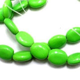 5 Strings Neon Glass Oval Beads 12x9mm