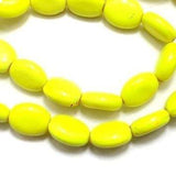 5 Strings Neon Glass Oval Beads 12x9mm