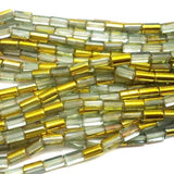 5 Strings Half Metallic Tube Beads  10x6 mm