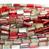 5 Strings Half Metallic Tube Beads  10x6 mm