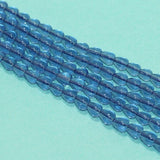 5 Strings 7x6mm Plain Drop Glass Beads