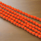 5 Strings 7x6mm Plain Drop Glass Beads Orange