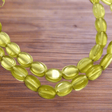 5 Strings Fire Polish Flat Oval Beads Peridot 10x8mm