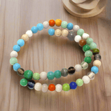 5 Strings Glass Round Beads Assorted 8mm