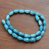 5 Strings Marble Drop Beads Turquoise 13x8mm