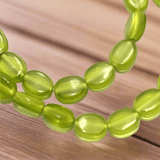 5 Strings Fire Polish Flat Oval Beads Peridot 10x8mm