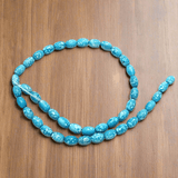 5 Strings Marble Oval Turquoise Beads 8x6mm