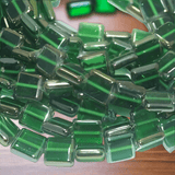 1 String 12mm Glass Window Metallic Square Beads