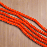 4 Strings Glass Tyre Beads Orange 5x5mm