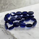 1 string of Glass Oval Beads Blue 15x12