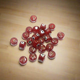 125 pcs Evil Eye Tyre Beads Red 13x9mm