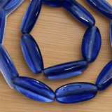 1 string of Oblong Glass Oval Beads 25x10mm