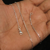 Sterling Silver Paper Clip Chain 45 cms