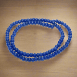 5 strings Glass Round Beads Blue 4mm