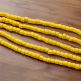 1 Strings Tyre Glass Beads Yellow 4x4mm