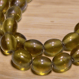 5 strings Glass Beads Oval Green Olive Rainbow 8mm