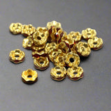 100 Pcs, 6x2mm Golden Rhinestone Disc Spacer Beads