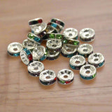 100 Pcs, 8x3mm Rhinestone Disc Spacer Beads