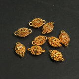 10 Pcs, 15x9mm Brass Oval Golden Beads