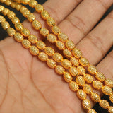 100 Pcs 8x6mm Brass Oval Golden Beads