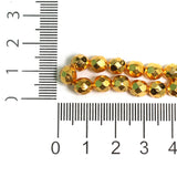 8mm Brass Faceted Round Golden Beads