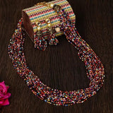 Glass Seed Beads Beaded Multilayer Necklace Set