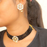 Glass Crystal Beaded Kundan Choker Set