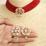 Glass Crystal Beaded Kundan Choker Set