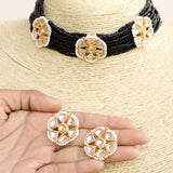 Seed Beads Beaded Kundan Choker Set