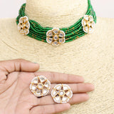 Seed Beads Beaded Kundan Choker Set